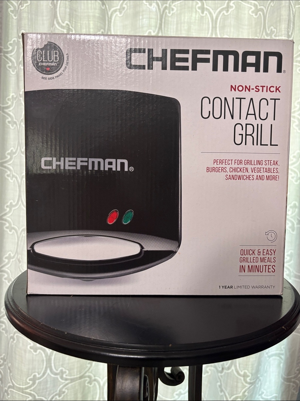 NEW Chefman Non-Stick Contact Grill - Black